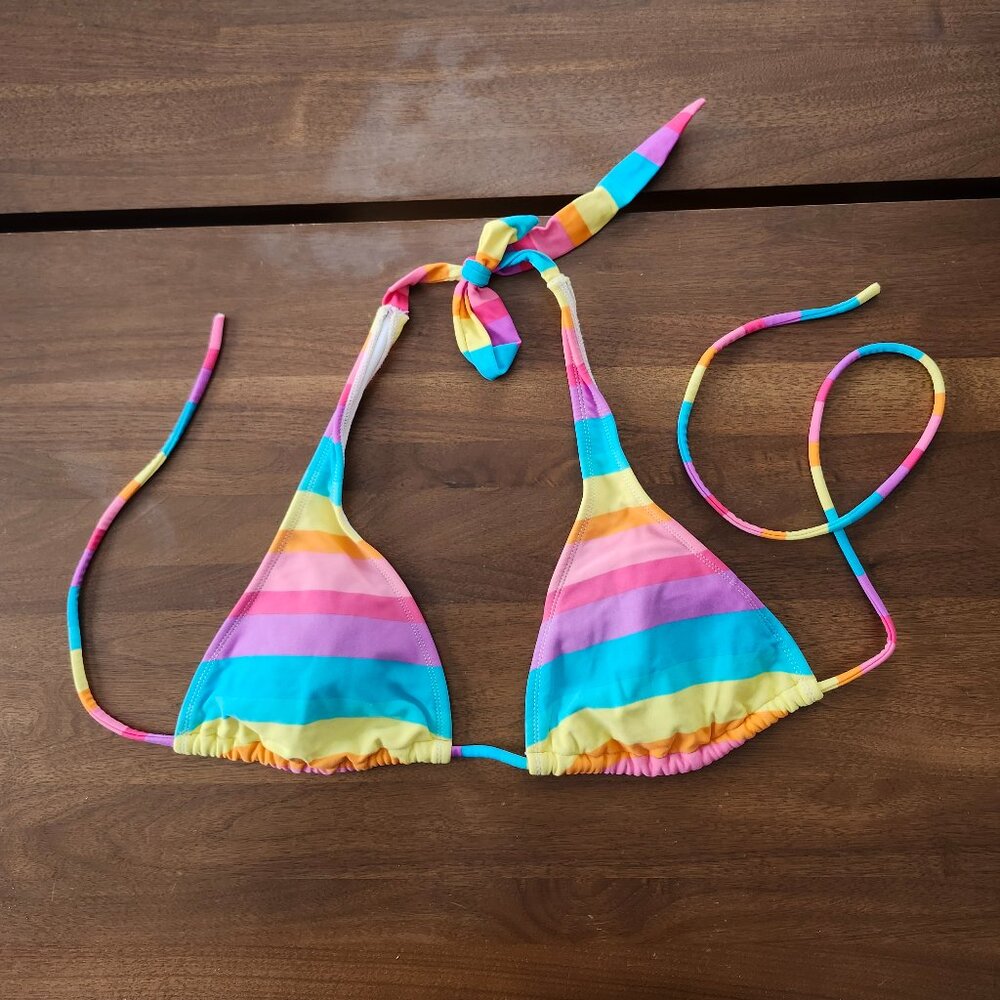 Vibrant Striped Bikini Top